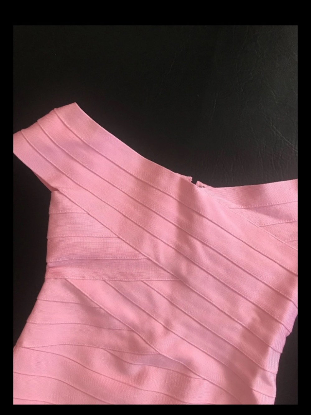 bebe Rose baby Pink Off Shoulder V Neck Bandage Zipper Back Party Top - Picture 2 of 3